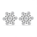 Moissanite Snowflake Stud Earrings in Platinum Over Sterling Silver 0.90 ctw - Sticky add to cart bar