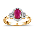 Luxoro 10K Yellow Gold Premium Mozambique Ruby and Moissanite Ring 2.00 ctw (Del. in 7-10 Days - Sticky add to cart bar