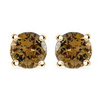 Luxoro 10K Yellow Gold Premium Golden Tanzanite Solitaire Stud Earrings 1.65 ctw