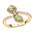 Doorbuster Luxoro 14K Yellow Gold Natural Yellow and White Diamond (I1-I2) Bypass Ring (Size 10.0) 1.00 ctw - Sticky add to cart bar