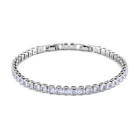 Simulated Diamond Tennis Bracelet in Silvertone (7.50-8.50In)
