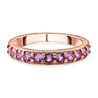 Madagascar Pink Sapphire 0.94 ctw Ring in 14K RG Over Sterling Silver (Size 10)