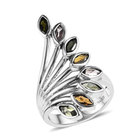 Doorbuster Multi-Tourmaline Ring in Sterling Silver (Size 10.0) 1.85 ctw