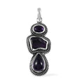 Doorbuster Artisan Crafted African Amethyst 3 Stone Pendant in Sterling Silver 11.65 ctw - Sticky add to cart bar