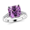 Luxoro 14K White Gold AAAA Patroke Kunzite and G-H I2 Diamond Ring 5.75 ctw - Sticky add to cart bar