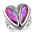 Volcanic Quartz (Triplet) Heart Ring in Sterling Silver (Size 10.0) 8.75 ctw - Sticky add to cart bar