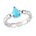 Sleeping Beauty Turquoise Solitaire Ring in Stainless Steel (Size 10.0) 0.65 ctw - Sticky add to cart bar