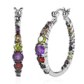 Doorbuster African Amethyst, Multi Gemstone Earrings in Stainless Steel 3.90 ctw - Sticky add to cart bar