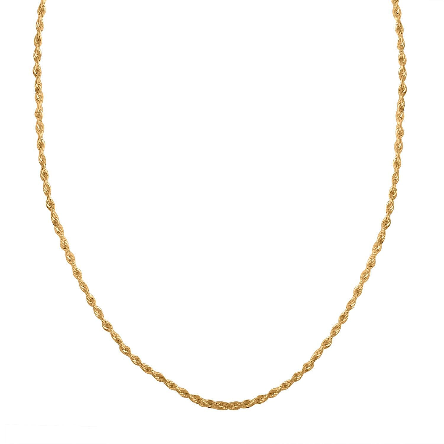 1.5mm Rope Chain Necklace in 18K Yellow Gold 1.80 Grams 18 Inches