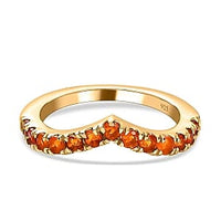 Jalisco Fire Opal 0.43 ctw Band Ring in Vermeil Yellow Gold Over Sterling Silver (Size 9)