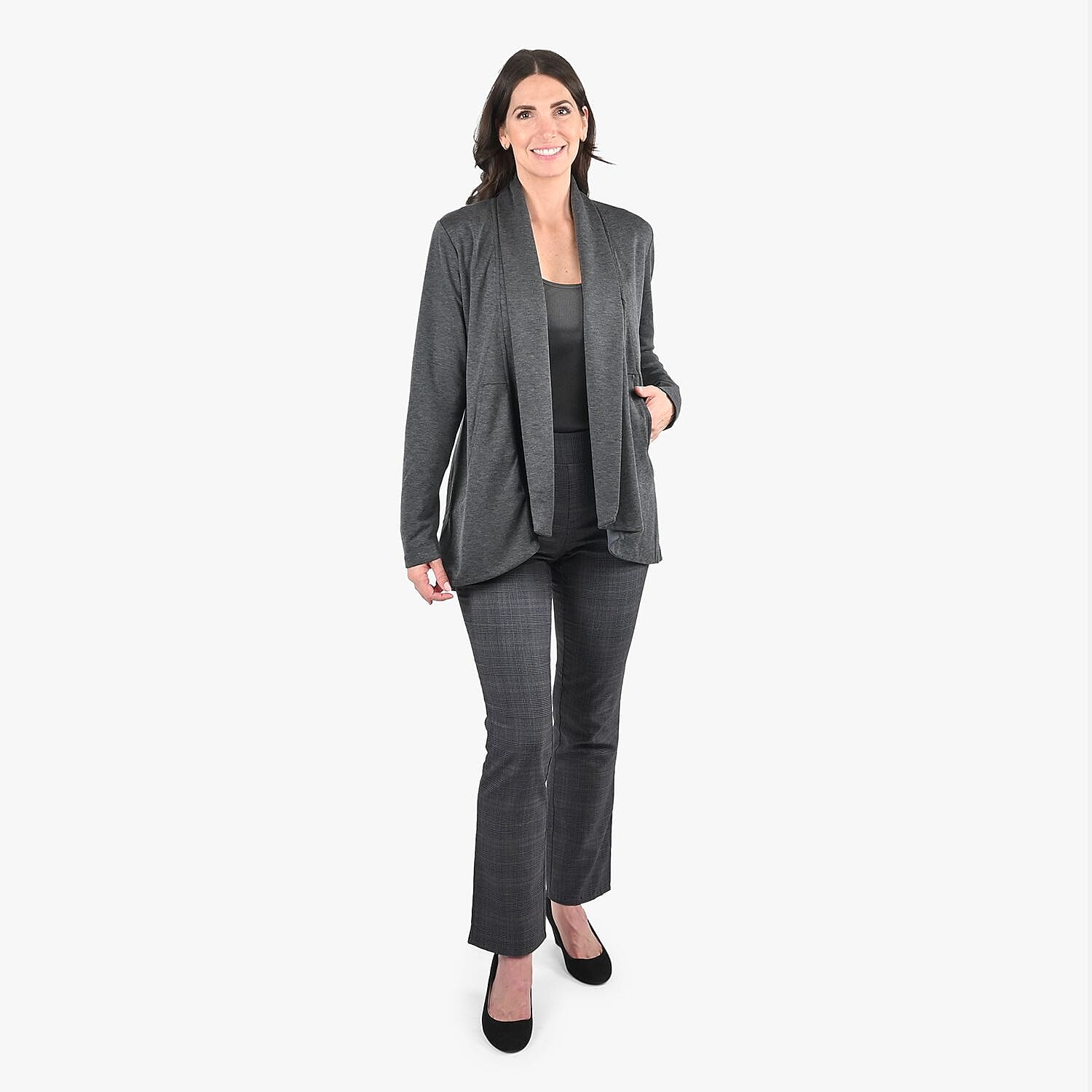 Elevate Charcoal Equinox Knit Blazer - S