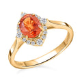 Certified and Appraised Luxoro 14K Yellow Gold AAA Nigerian Spessartite Garnet and G-H I2 Diamond Ring 2.10 ctw - Sticky add to cart bar