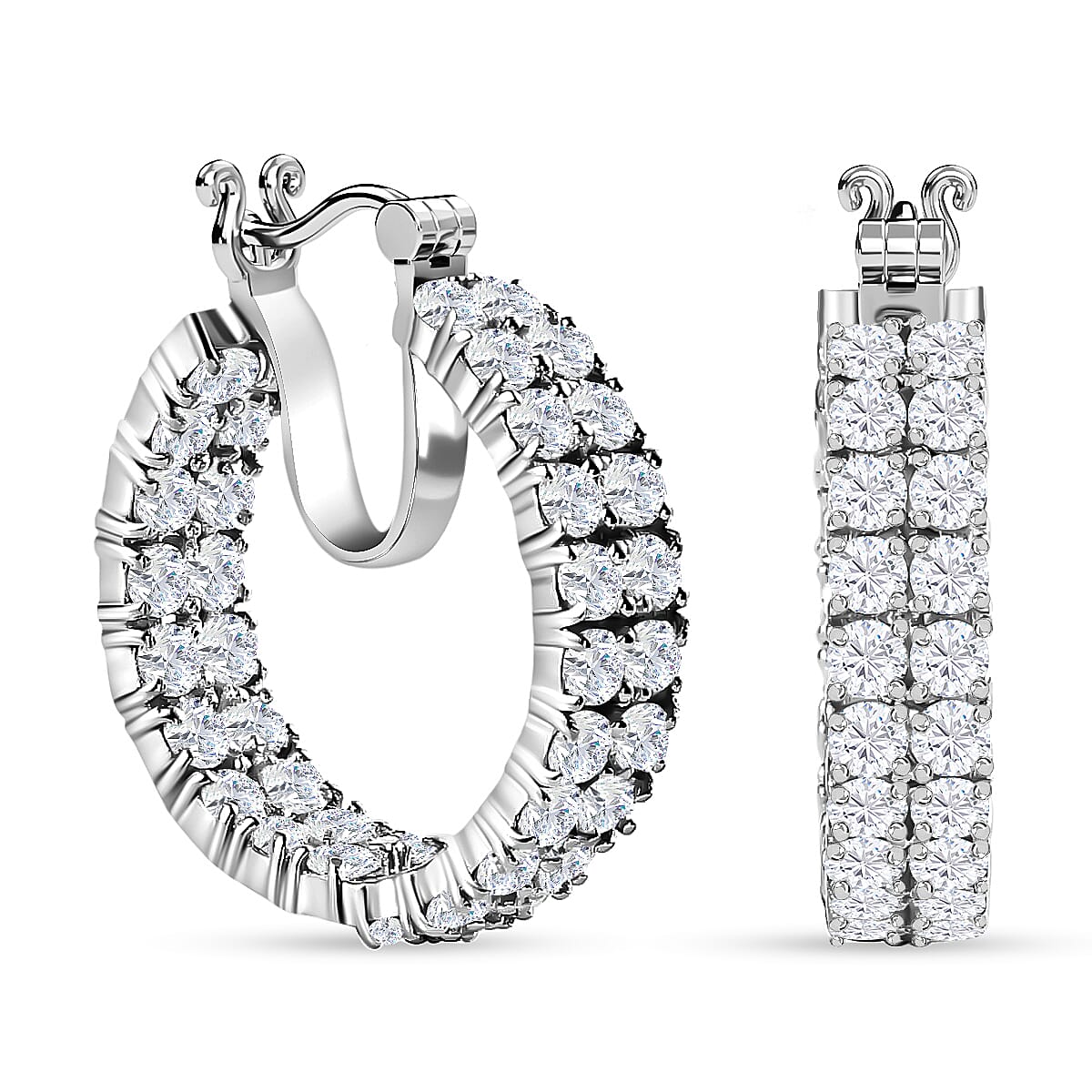 Doorbuster Moissanite Hoop Earrings in Vermeil YG Over Sterling Silver 8.50 ctw