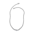 Doorbuster Moissanite Graduate Necklace 18 Inches in Platinum Over Sterling Silver 24.00 ctw - Sticky add to cart bar