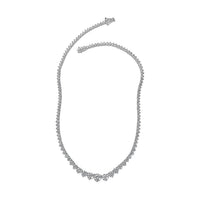 Doorbuster Moissanite Graduate Necklace 18 Inches in Platinum Over Sterling Silver 24.00 ctw