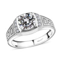 Doorbuster Moissanite (Rnd 8mm) Men's Ring in Vermeil YG Over Sterling Silver (Size 11.0) 1.75 ctw - Sticky add to cart bar