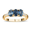Doorbuster Luxoro 14K Yellow Gold AAA Santa Maria Aquamarine and G-H I2 Diamond 3 Stone Ring (Size 10.0) 1.25 ctw - Sticky add to cart bar