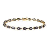 Doorbuster Luxoro 14K Yellow Gold AAA Gray Spinel Bracelet (6.50 In) 10.50 ctw