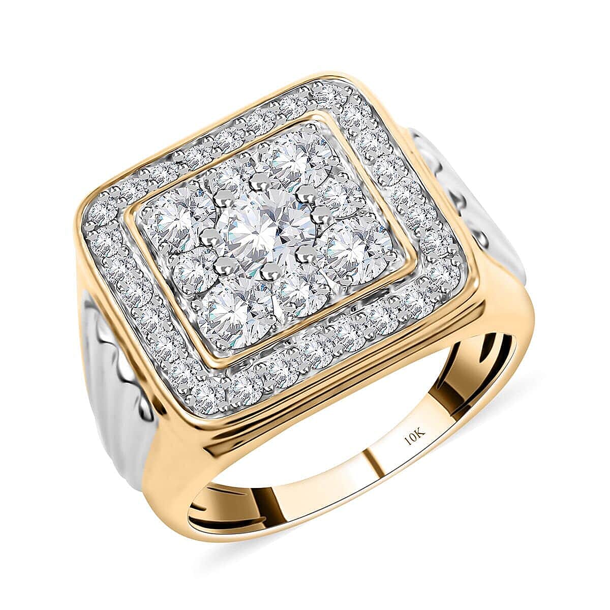 NY Closeout 10K Yellow Gold Diamond (G-H, I1) Men's Ring (Size 10.0) (12 g) 2.50 ctw