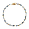 Doorbuster Luxoro 14K Yellow Gold AAA Santa Maria Aquamarine Link Bracelet (8.00 In) 5.40 ctw (Del. in 7-10 Days) - Sticky add to cart bar