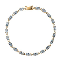 Doorbuster Luxoro 14K Yellow Gold AAA Santa Maria Aquamarine Link Bracelet (8.00 In) 5.40 ctw (Del. in 7-10 Days)