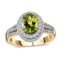 Doorbuster Luxoro 10K Yellow Gold Premium Natural Calabar Green Tourmaline and Moissanite Ring (Size 10.0) 4.20 Grams 2.65 ctw (Del. in 5-7 Days) - Sticky add to cart bar