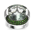 Doorbuster AAA Montezuma Prasiolite and Multi Gemstone Ring in Platinum Over Sterling Silver (Size 10.0) 16.25 ctw - Sticky add to cart bar