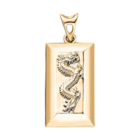 Luxoro 10K Yellow Gold Dragon Bar Pendant 1.65 Grams