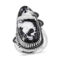 Artisan Crafted White Buffalo Elongated Ring in Sterling Silver (Size 10.0) 24.50 ctw - Sticky add to cart bar