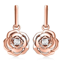 Karis Diamond Floral Earrings in 18K RG Plated