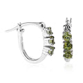 Premium Natural Calabar Green Tourmaline Hoop Earrings in Platinum Over Sterling Silver 0.75 ctw - Sticky add to cart bar