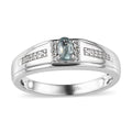 Narsipatnam Alexandrite and White Zircon Men's Ring in Platinum Over Sterling Silver (Size 10.0) 0.50 ctw - Sticky add to cart bar