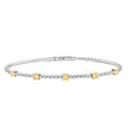 Modani 14K White and Yellow Gold Natural Yellow and White Diamond (SI) Bangle Bracelet (7.25 In) (4.35 g) 0.90 ctw - Sticky add to cart bar
