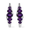 African Amethyst Stud Earrings in Platinum Over Sterling Silver 3.70 ctw - Sticky add to cart bar