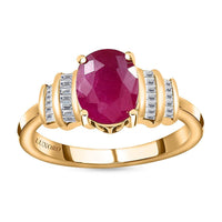 Luxoro 14K Yellow Gold Premium Mozambique Ruby and Diamond Ring 2.30 ctw (Del. in 7-10 Days)