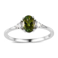 Premium Calabar Tourmaline and Moissanite Ring in Platinum Over Sterling Silver (Size 10.0) 1.00 ctw (Del. in 3-5 Days) - Sticky add to cart bar