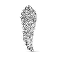 White Swarovski Crystal Brooch in Silvertone