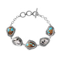 Artisan Crafted Royston Turquoise and White Buffalo Toggle Clasp Bracelet in Sterling Silver (6.50-8.0In) 21.85 ctw - Sticky add to cart bar