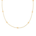 Sunburst Petali and Mirror Italian 10K Yellow Gold Station Necklace 18 Inches 1.90 Grams - Sticky add to cart bar