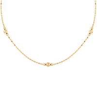 Bolle Oro Italian 14K Yellow Gold Station Necklace 18 Inches 1.25 Grams