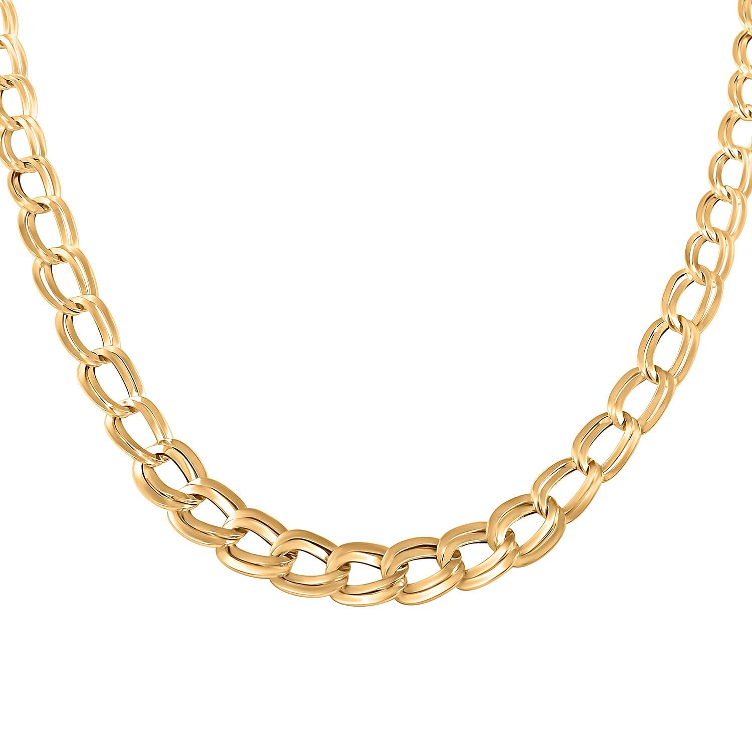 Graduate Double Specchio Italian 10K Yellow Gold Necklace 18 Inches 6.20 Grams