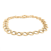 Hammered Ancient Italian 10K Yellow Gold Circles Bracelet (7.50 In) 5.35 Grams