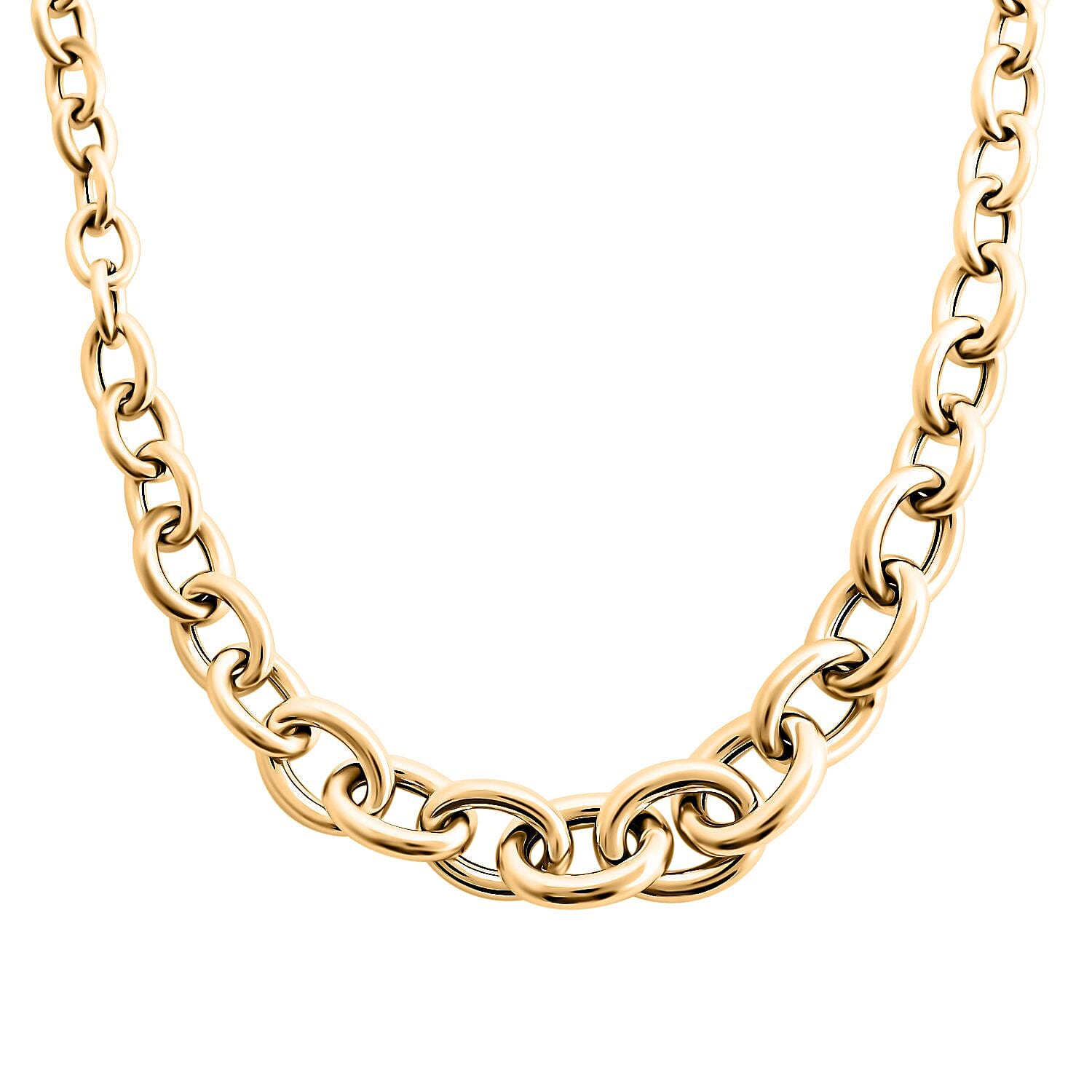 Graduate Bold Rolo Italian 10K Yellow Gold Necklace 18 Inches 6 Grams