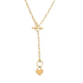 Italian 10K Yellow Gold Paper Clip Necklace with Toggle Clasp and Forever Lock Heart, 18 Inch Gold Chain Jewelry, Birthday Anniversary Wedding Gift 2.80 Grams - Sticky add to cart bar