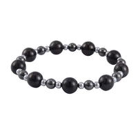 Shungite and Magnetic Hematite Stretch Bracelet 115.00 ctw