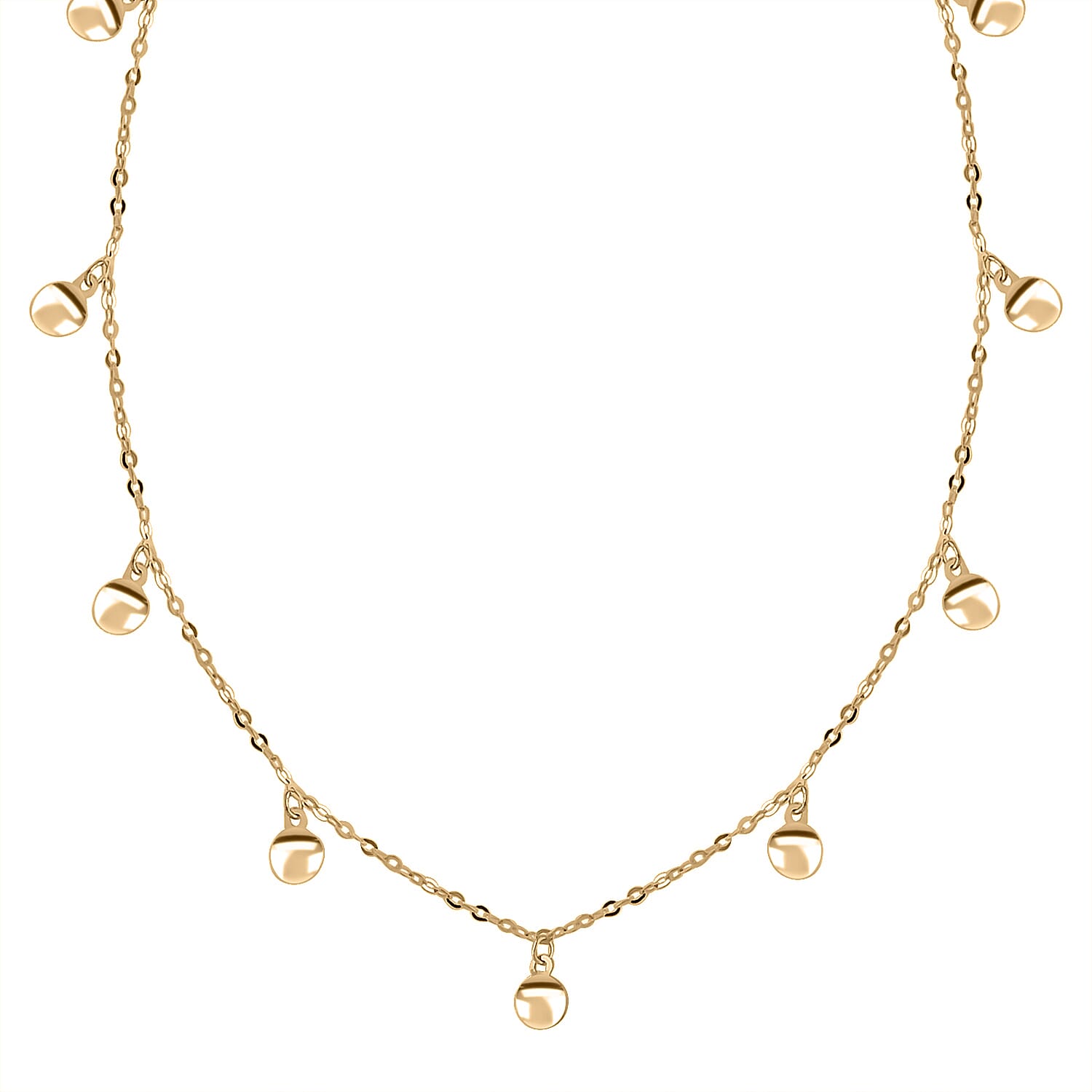 Specchio Italian 10K Yellow Gold Circle Pendant Necklace 18-20 Inches 1 Grams