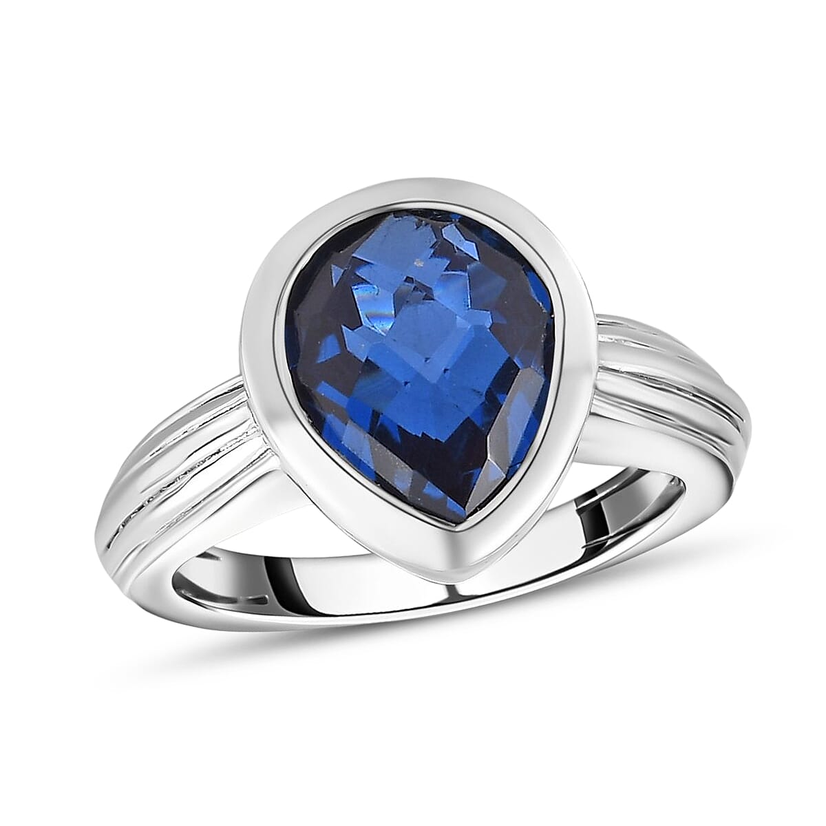 Ceylon Color Quartz Ring in Platinum Over Sterling Silver (Size 6.5) 3.70 ctw