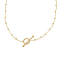 T Bar Beaded Station Italian 10K Yellow Gold Necklace 18 Inches 3.5 Grams - Sticky add to cart bar