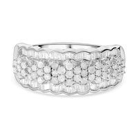 White Diamond Ring in Platinum Over Sterling Silver (Size 10.0) 1.01 ctw
