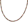 Multi-Tourmaline Tennis Necklace 18 Inches in Platinum Over Sterling Silver 15.00 ctw - Sticky add to cart bar